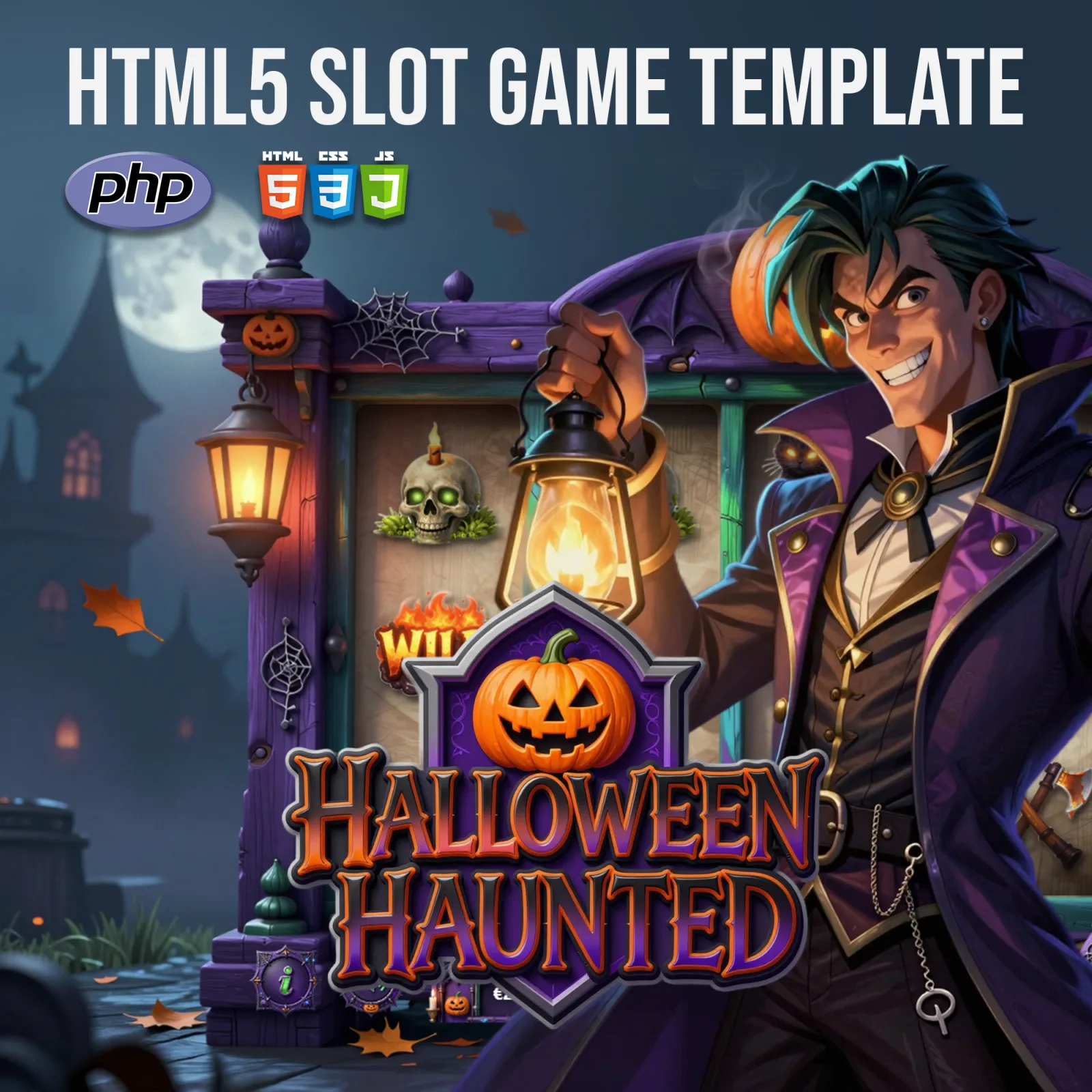 Halloween Haunted - Slot Game Template Demo HTML5, PHP